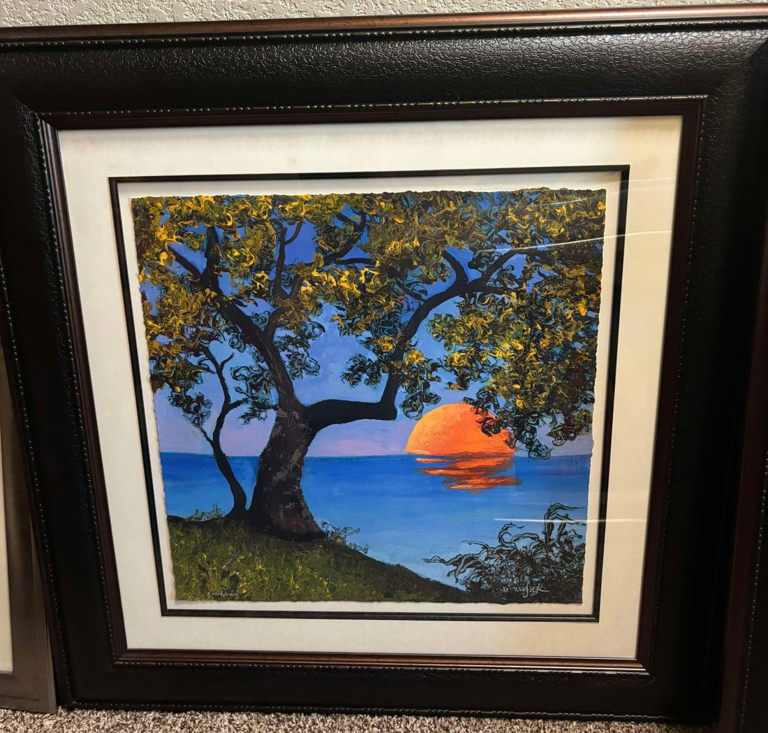 Eye on the Horizon: David Najar "Eye on the Horizon" 2017 18"x18" (Image size) Giclee in color on paper. Hand-signed in pencil lower left by the artist. Gallery Framed, COA, Appraisal