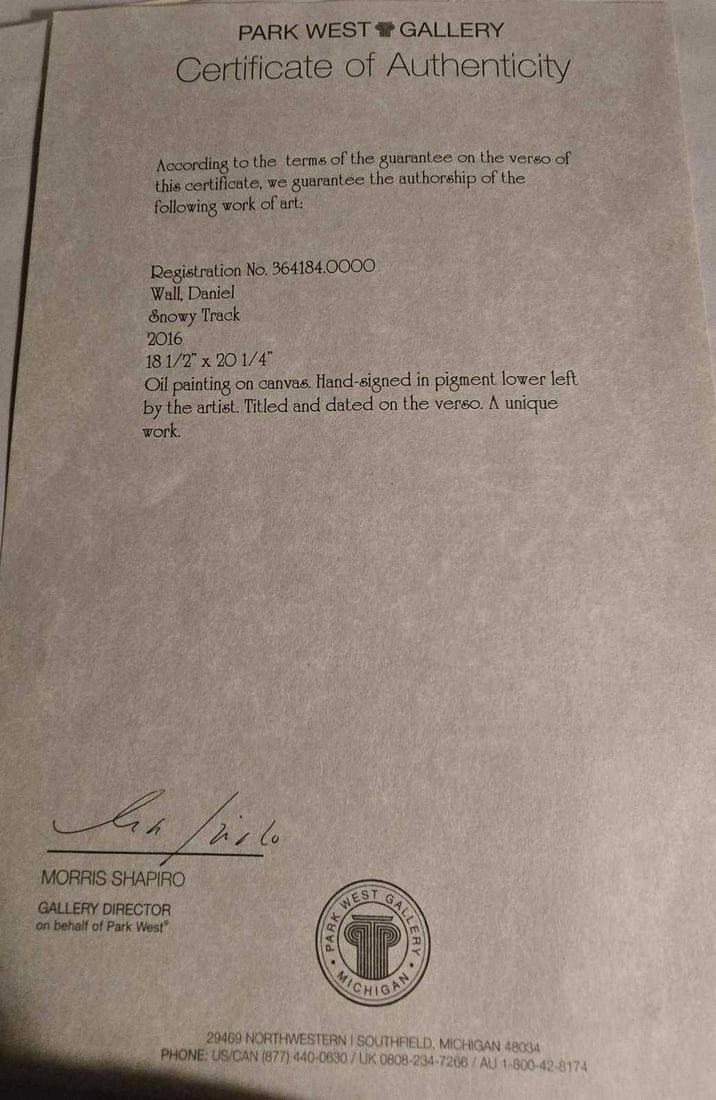Daniel Wall "Snowy Track" - 2