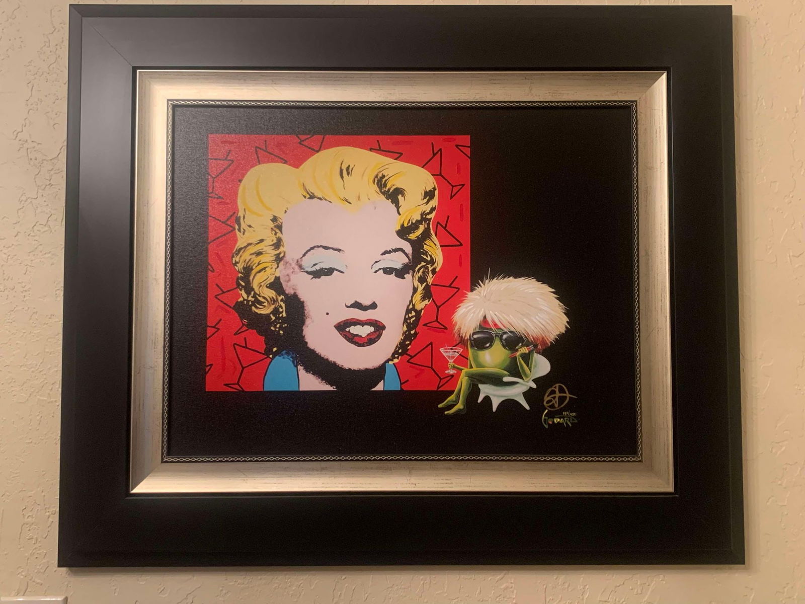 Marilyn: Michael Godard "Marilyn" 17 1/2" x 23" Image size Giclee in color with hand-embellishment on canvas. Hand-signed in ink lower right by the artist. COA Appraisal Gallery Framed