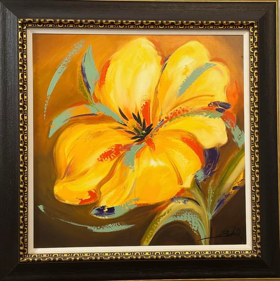 Alive: Alfred Gockel "Alive" UNIQUE 2017 31 1/4" x 31 1/2" image size Acrylic painting on canvas. Hand-signed in pigment lower right by the artist. Gallery framed COA