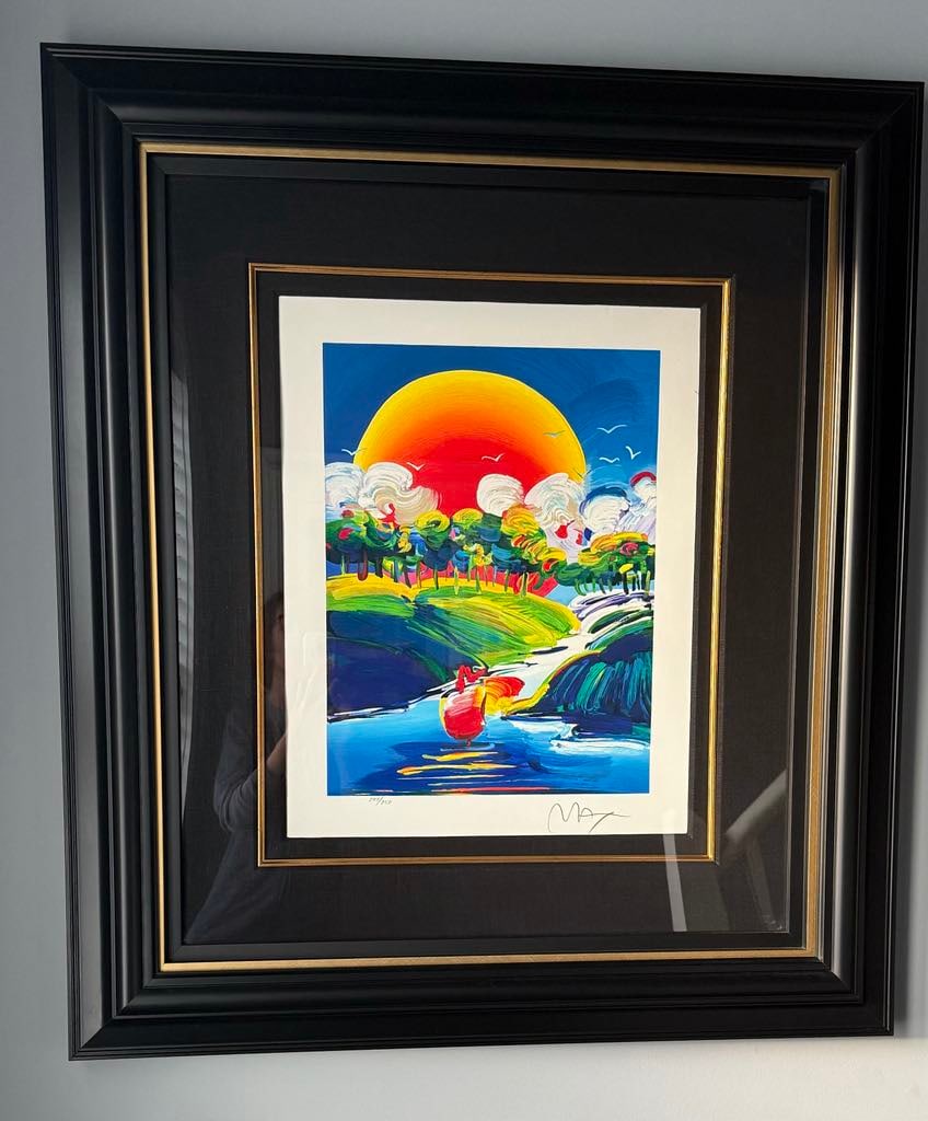 Peter Max "Without Borders": Peter Max "Without Boarders" 2014 16 7/8" x 12 3/4" image size Seriograph in color on woven paper from the Peter Max Studio. Hand-signed by Peter Max in pencil in lower right margin and numbered in Ar