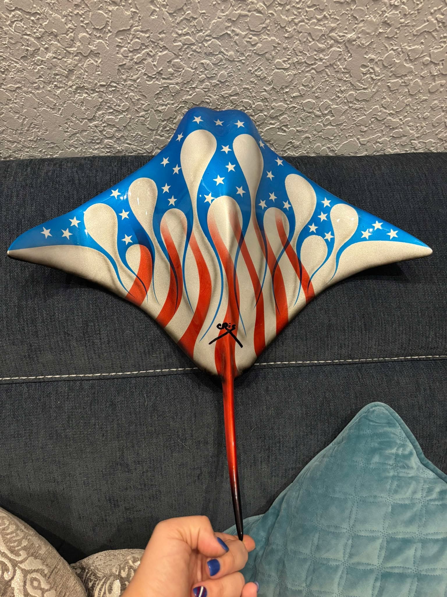 Cris X "Mini Rays": Cris X "Mini Rays" Sculpture 18" x 19 "