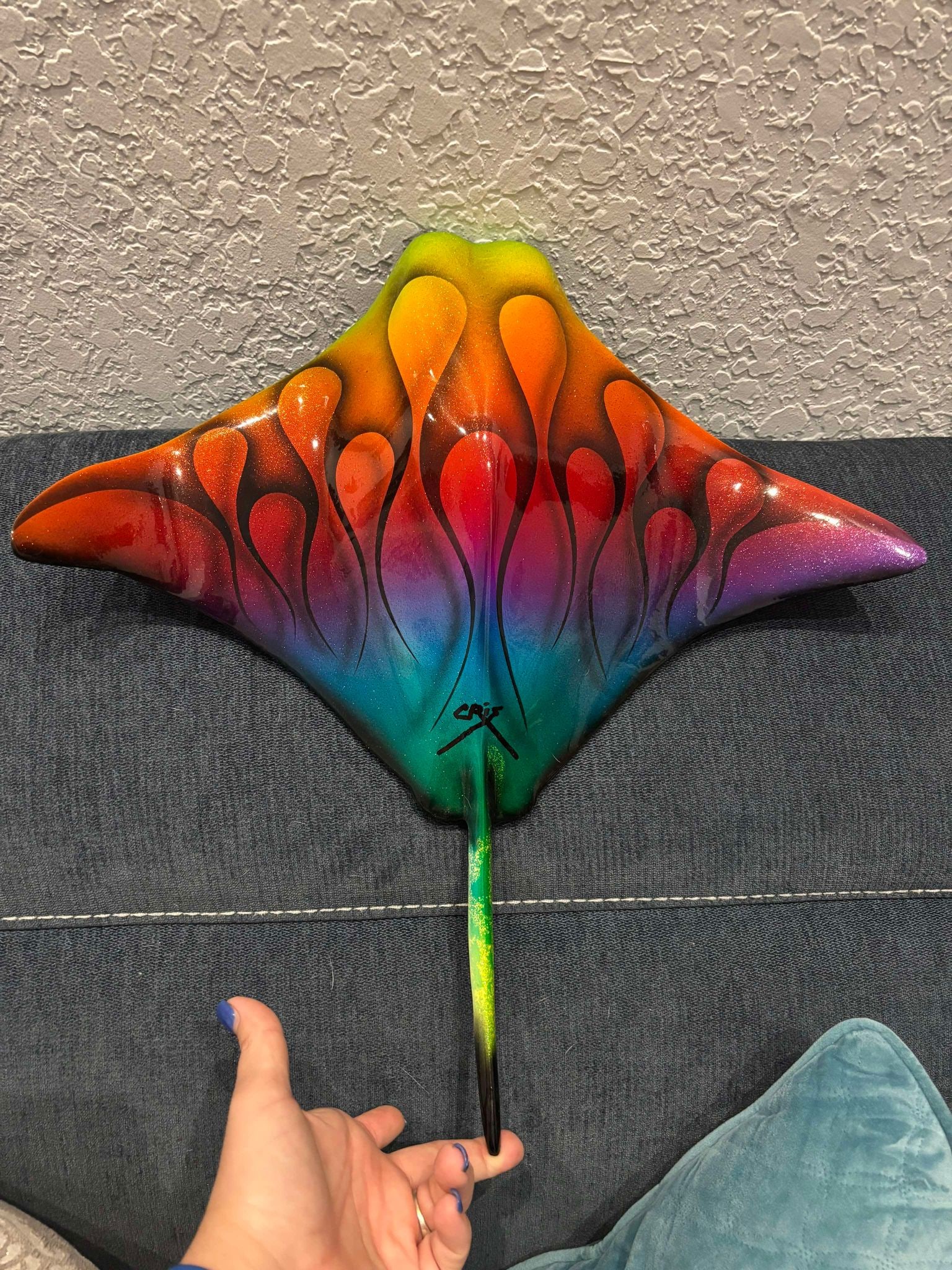 Cris X "Mini Rays": Cris X "Mini Rays" Sculpture 18" x 19 "