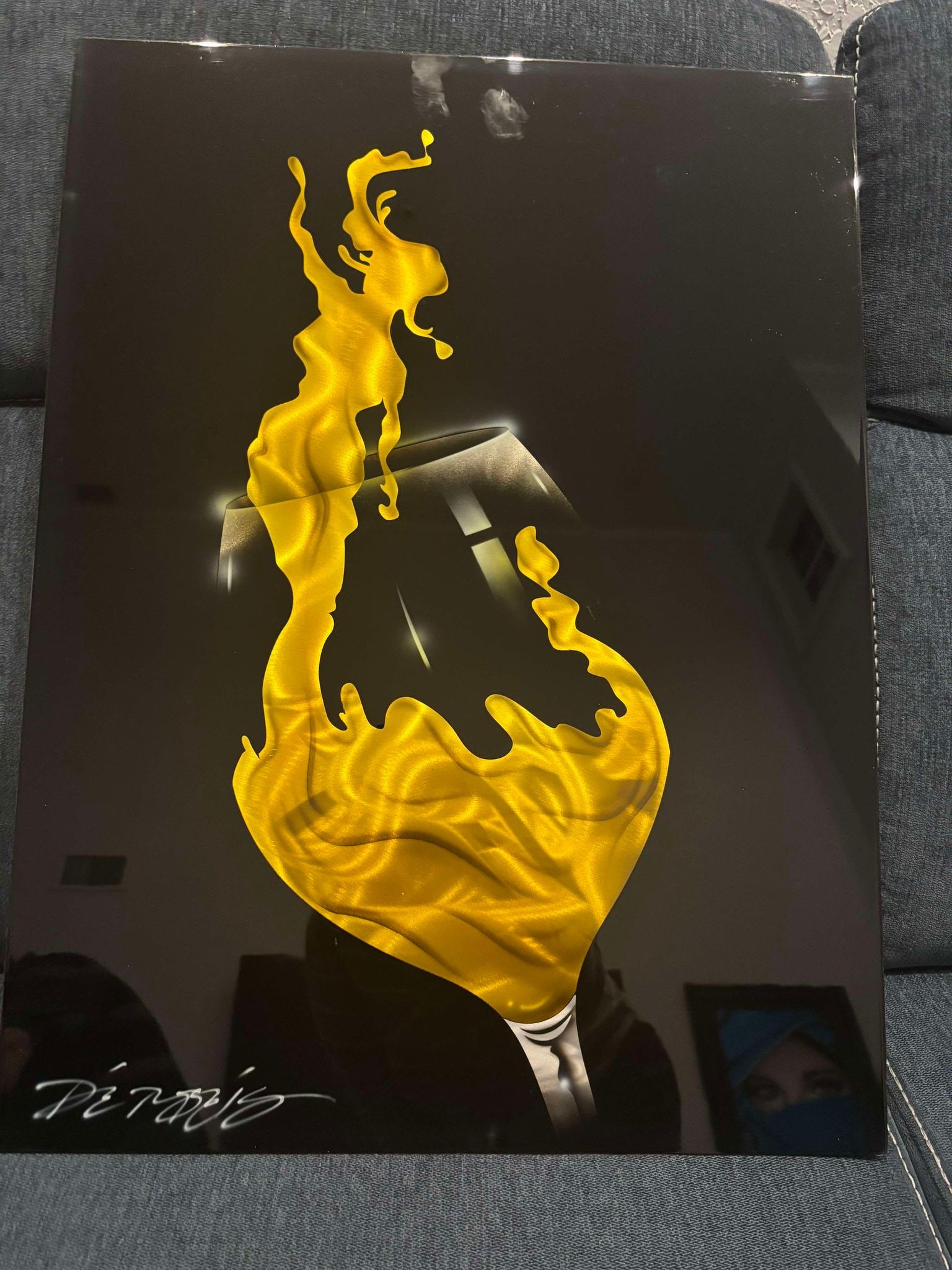 Chris Derubeis "White Reach" Unique: Chris Derubeis "White Reach" Unique, mixed media on metal signed in lower left, no paperwork