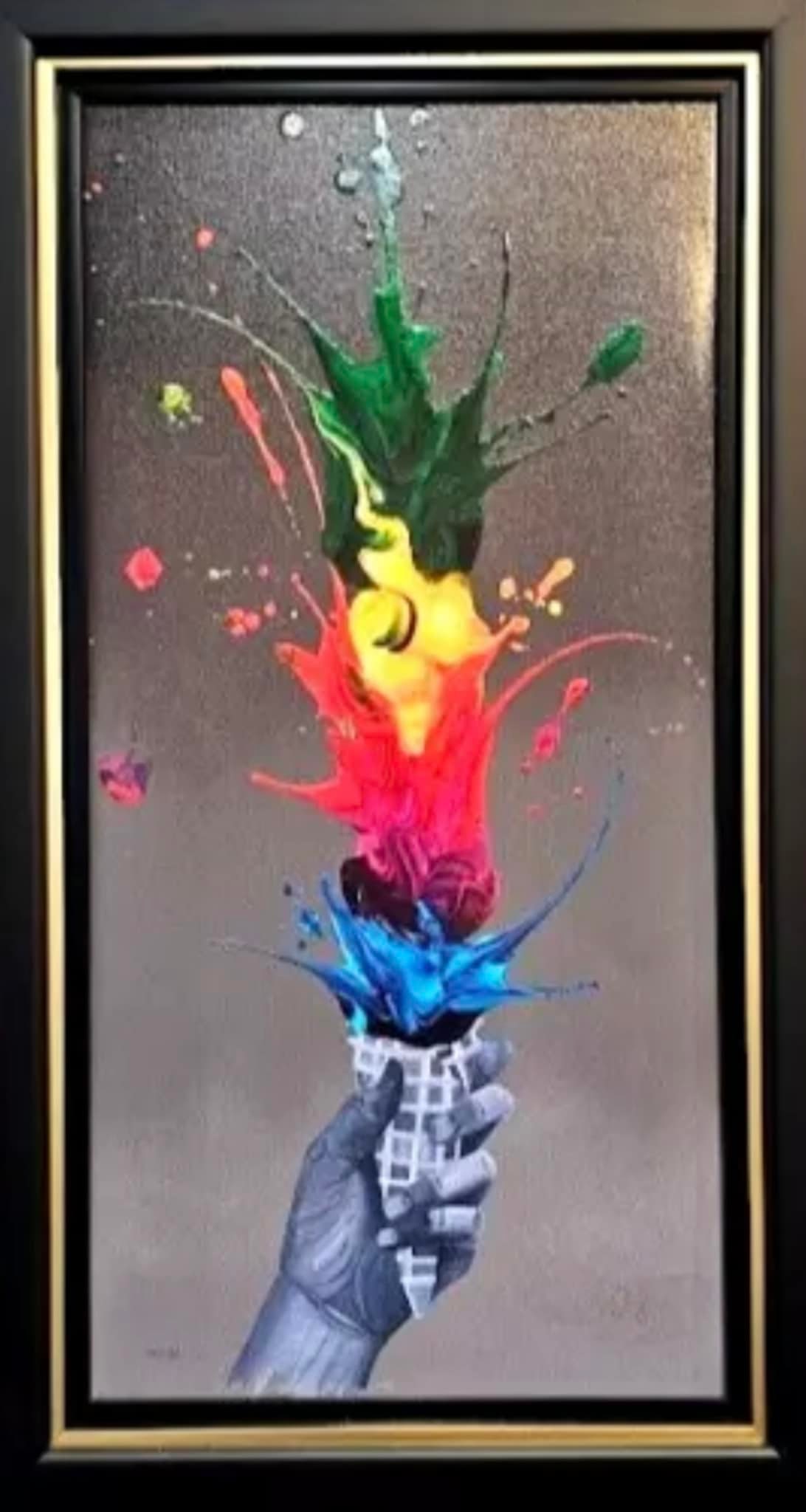 Kre8 "Timeless Joy: Kre8 "Timeless Joy" 2021 32" x 15 7/8" image size Giclee in color with hand-embellishment on canvas Hand signed by the artist Framed LE COA