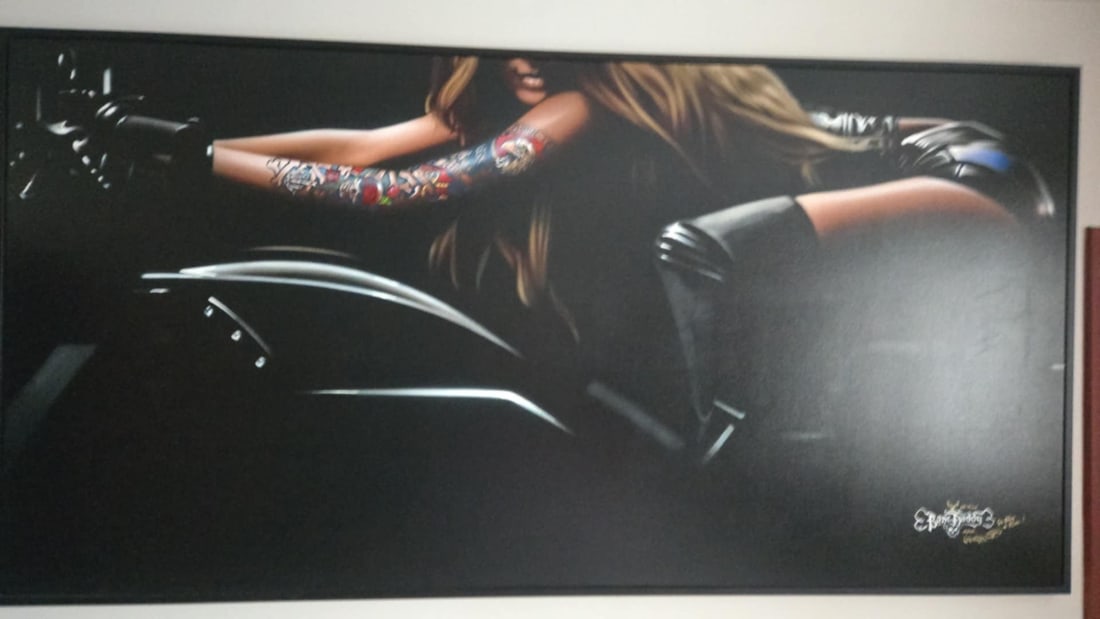 Michael Godard "Born to Ride": Bone Daddy aka. Michael Godard "Born to Ride" 2011 24" x 48" image size Giclee on canvas. IE Edition of 100 examples