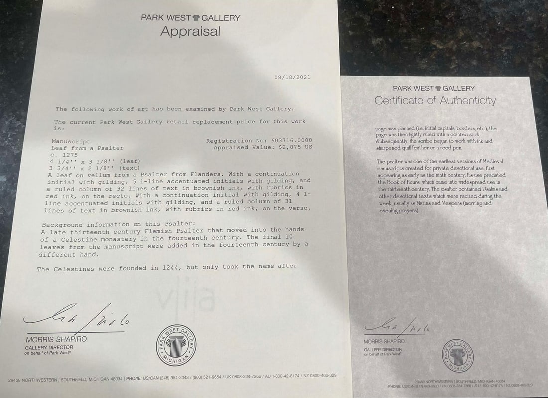 Manuscript Leaf from a Psalter - 3