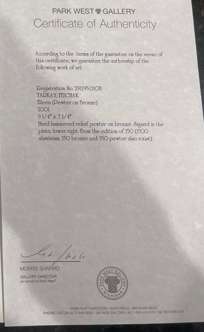 Itzchak Tarkay "Eileen" (Pewter on bronze) - 2