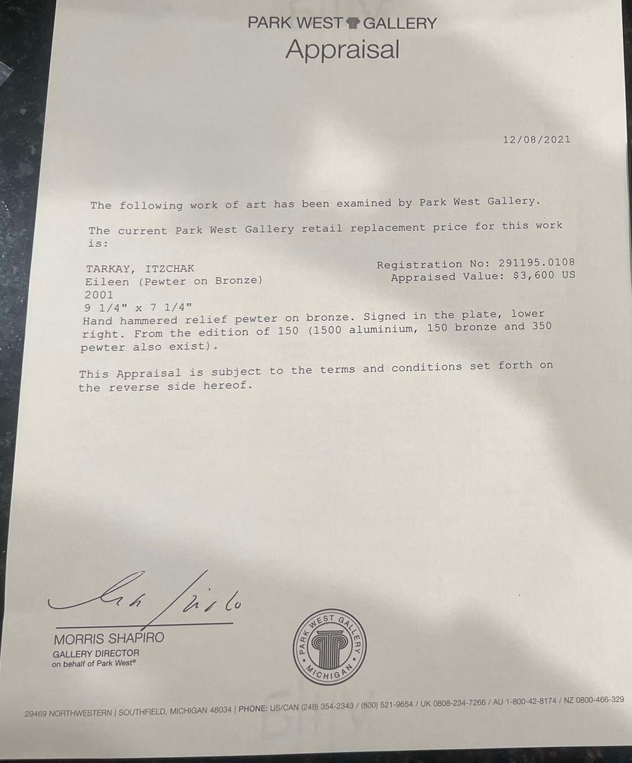 Itzchak Tarkay "Eileen" (Pewter on bronze) - 3