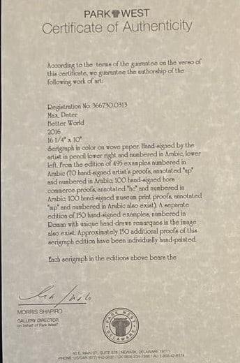 Peter Max "Better World" - 3