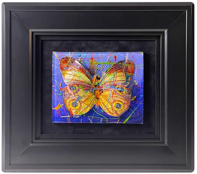 Marcus Glenn "A Little Change Goes a Long Way (Blue)" Unique: Marcus Glenn "A Little Change Goes a Long Way (Blue)" Unique 2022 8" x 10" image size, mixed media painting with resin on wood. Hand-signed in pigment lower left by the arist. Signed on the verso. A