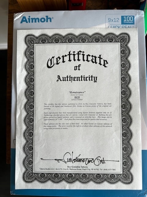 Roy Gonzalez Tabora "Renaissance" - 2