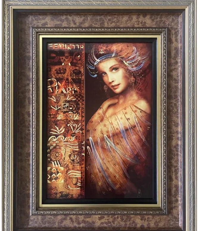 Csaba Markus "Femmenita Du Paris": Csaba Markus "Femmenita Du Paris" 2017 24" x 16" image size Caldograph (Digital multiple through dye-sublimation on wood) with hand-embellishment using a variety of gold leafs and acrylic paints.