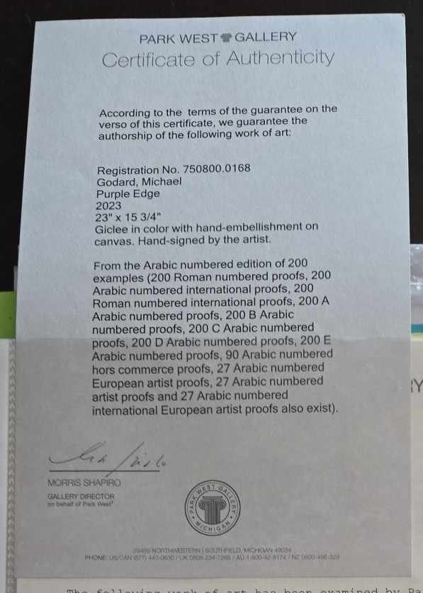 Michael Godard "Purple Edge" - 3