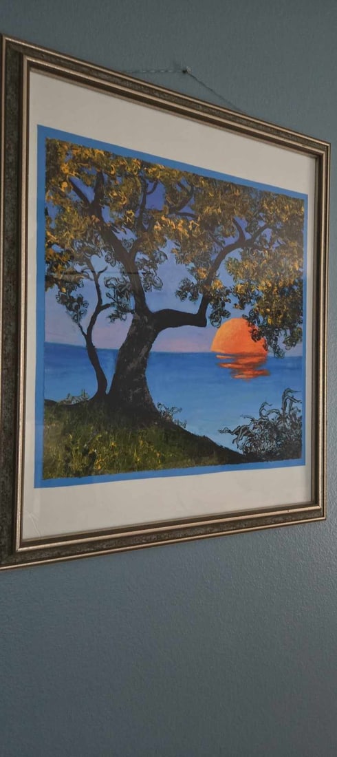 David Najar "Eye on the Horizon": David Najar "Eye on the Horizon" 2017 18"x18" (Image size) Giclee in color on paper. Hand-signed in pencil lower right by the artist. Gallery Framed, COA, Appraisal