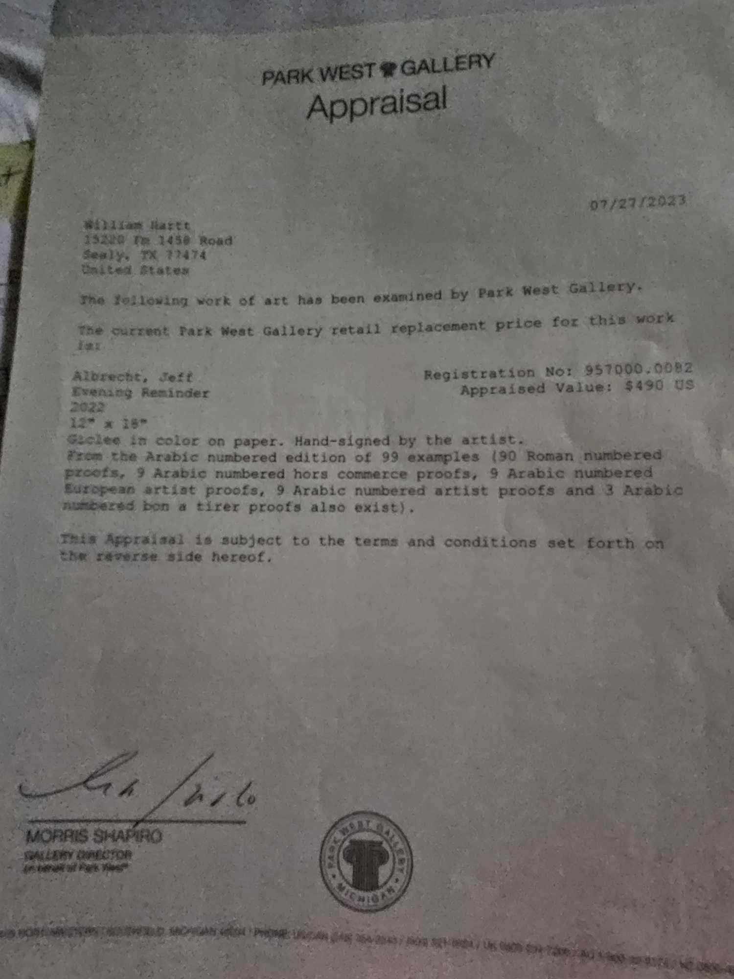 Jeff Albrecht "Evening Reminder" - 3