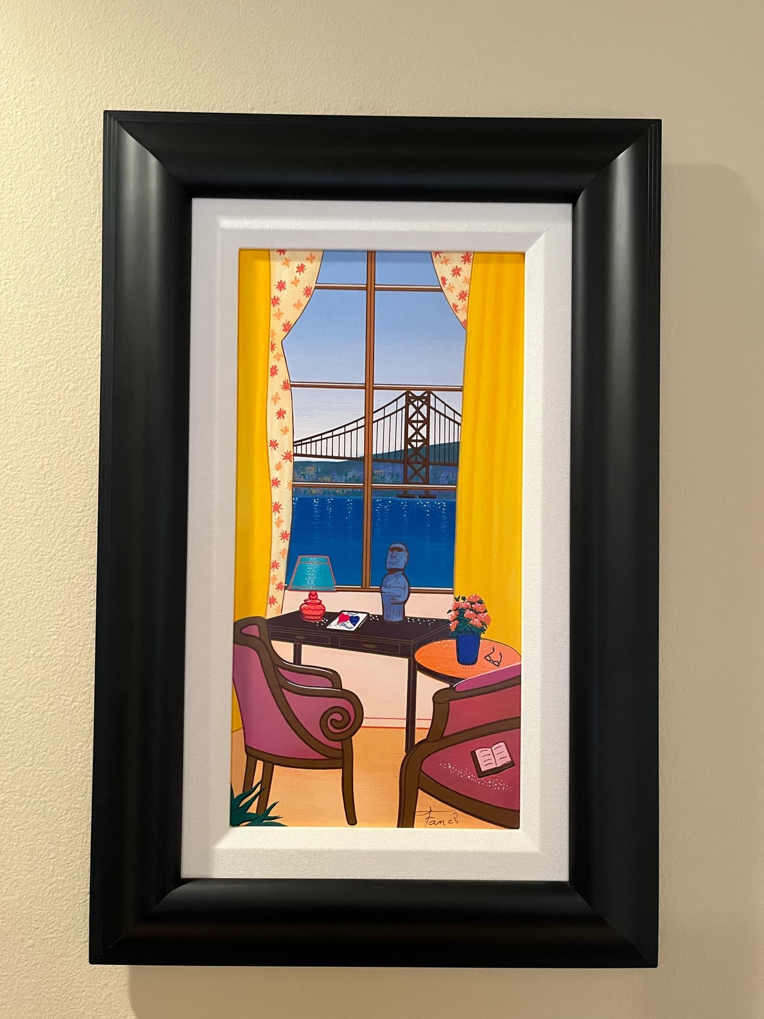 Fanch (Eastern Interior I): Fanch (Francois Ledan) "Eastern Interior I" 2011 15 1/2" x 7 7/8" image size serigraph in color on canvas. Hand-signed in ink by the artist. Gallery framed, COA, Appraisal