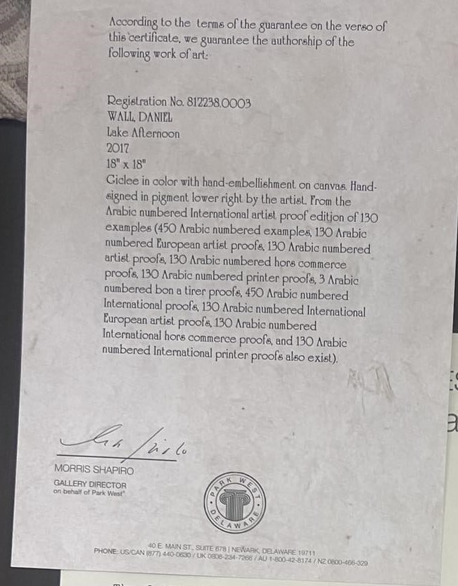 Daniel Wall "Lake Afternoon" - 2