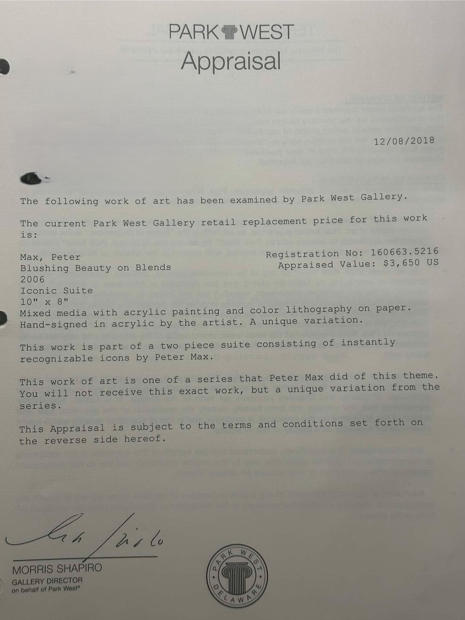 Peter Max "Blushing Beauty on Blends" Unique - 3