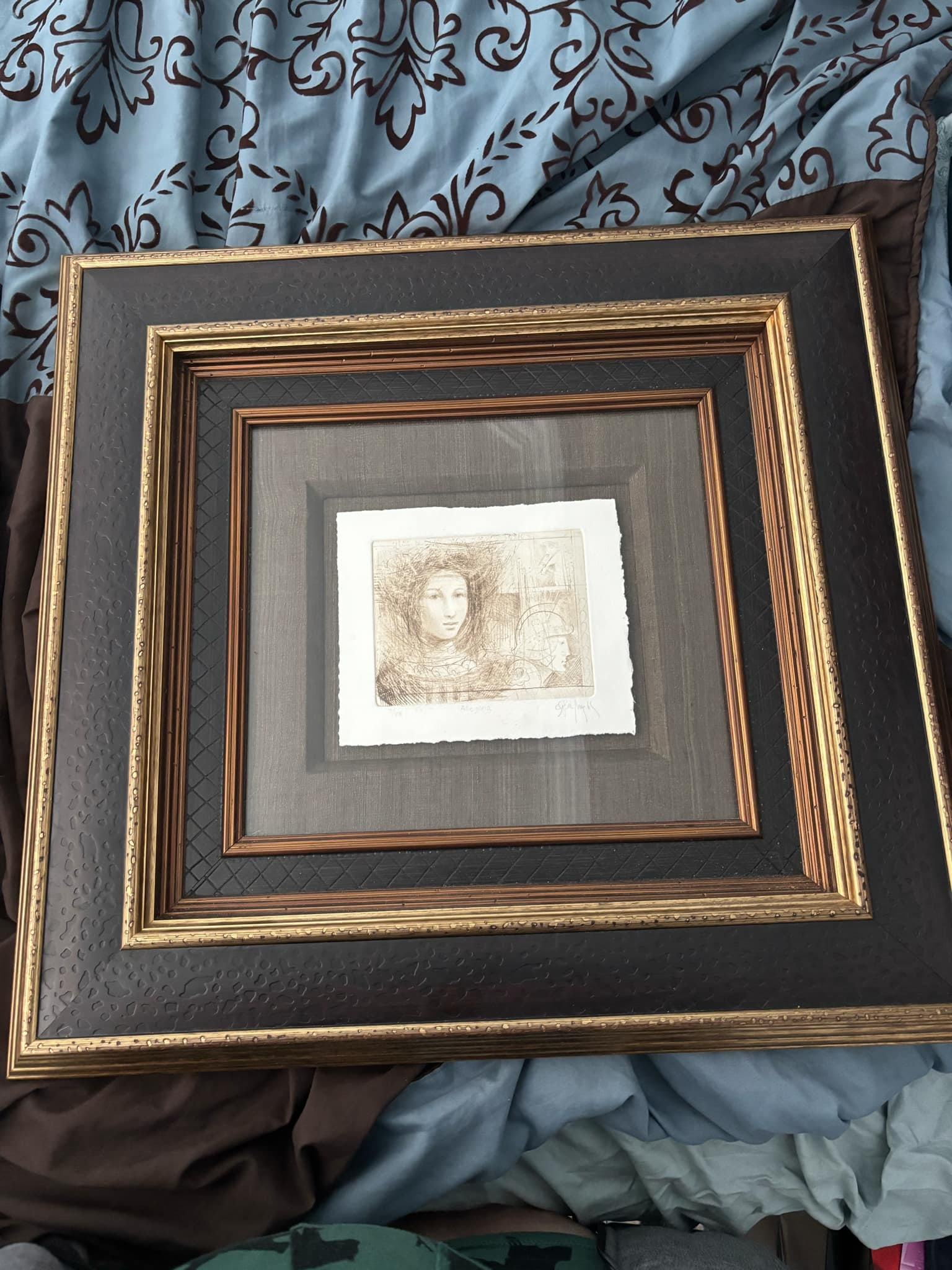 Csaba Markus "Allegoria": Csaba Markus "Allegoria" Etching with drypoint, gallery framed