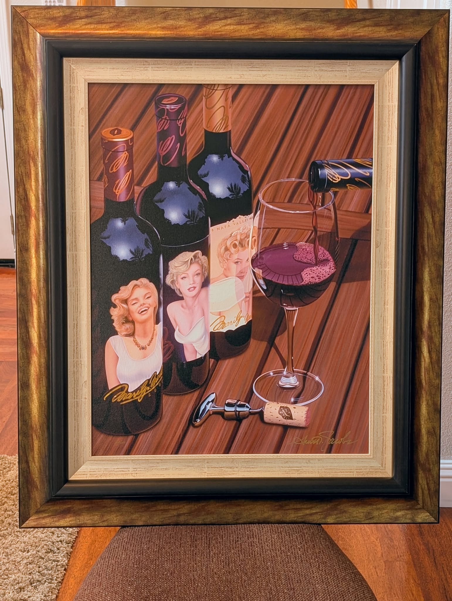 Scott Jacobs "Ladies in Waiting": Scott Jacob "Ladies in Waiting" 2014 28 3/4" x 22" image size Giclee in color on canvas. Hand-signed in gold ink lower right by the artist. Galery framed, COA, Appraisal