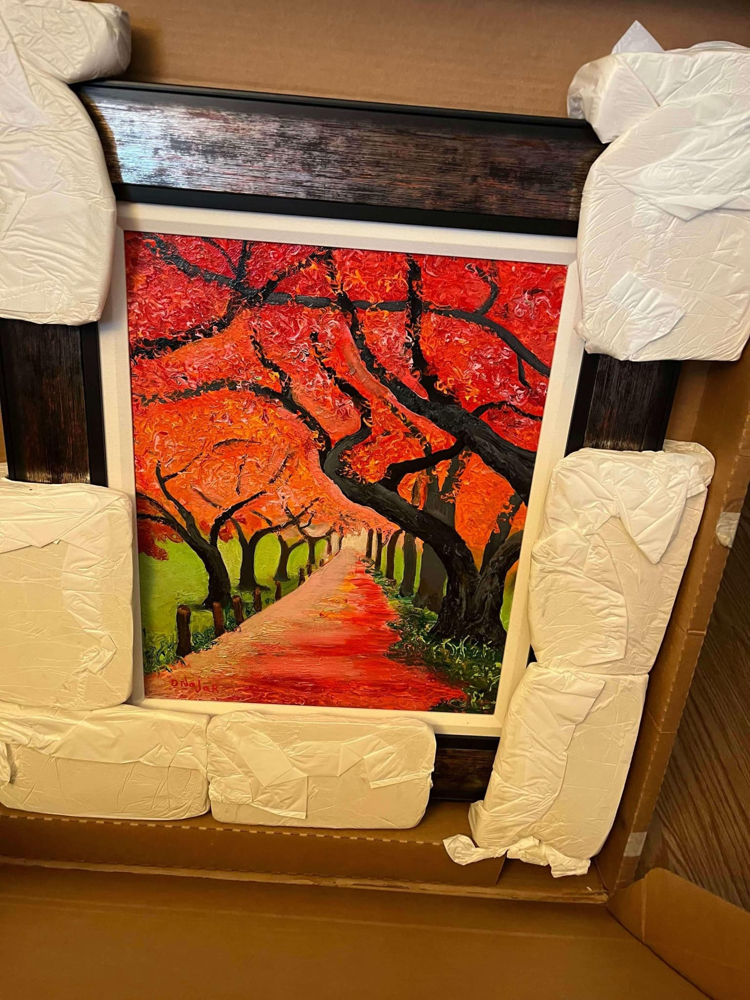 red tree: David Najar unknown painting no paper work.