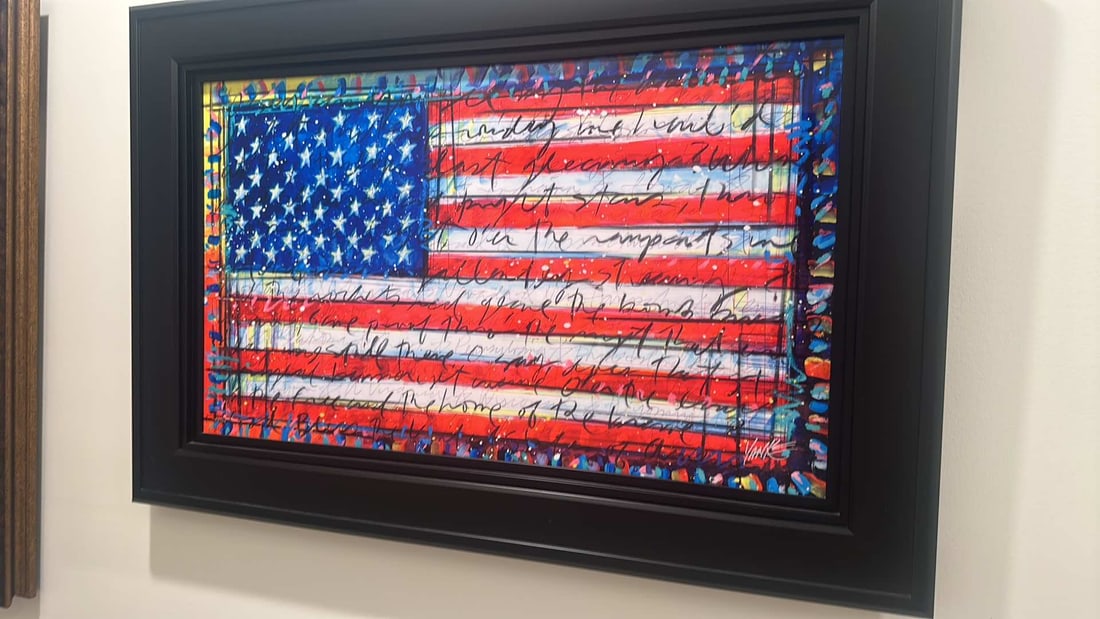 Tim Yanke Yanke Doodle: Tim Yanke "Yanke Doodle" 2019 19" x 32" image sizeAugmented reality enabled digital multiple on aluminum through dye sublimation. Hand-signed in pigment lower right by the artist. Gallery framed,