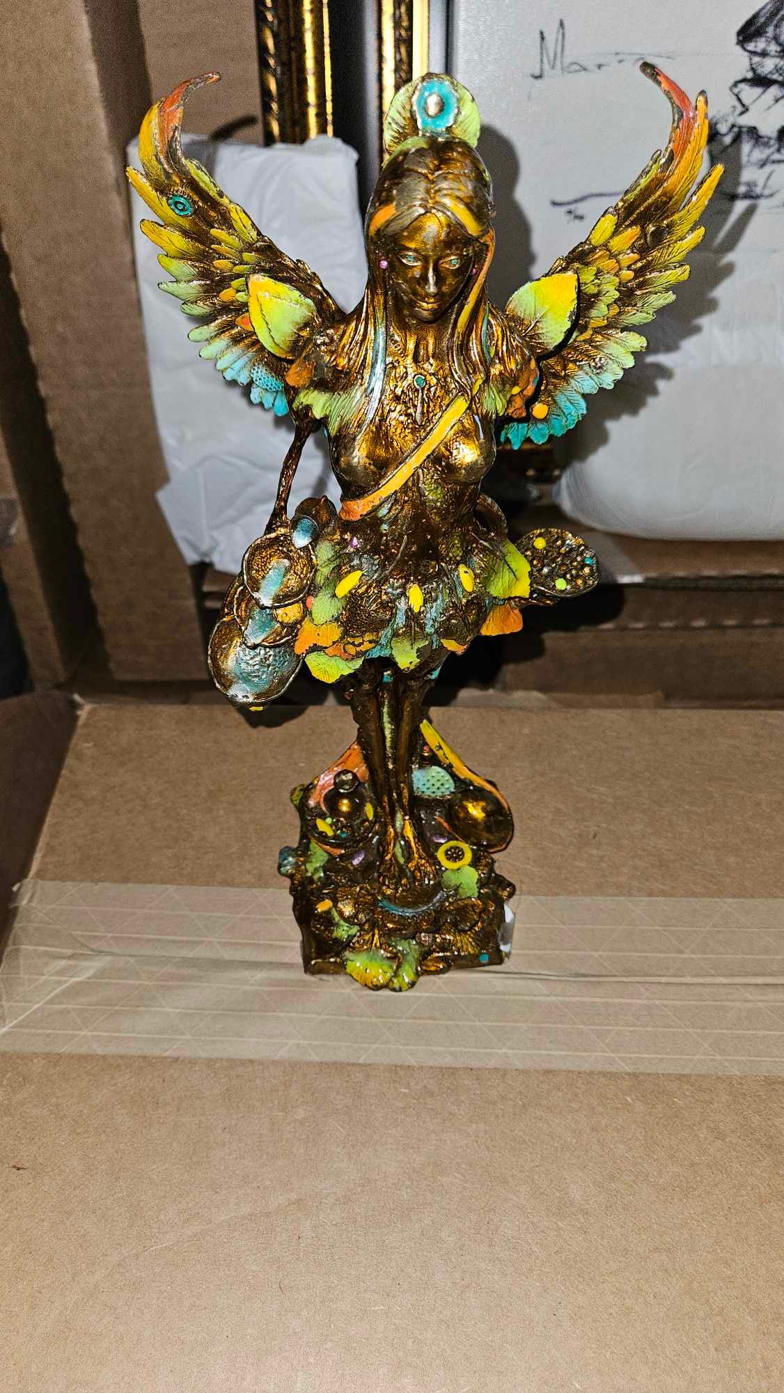 Nano Lopez Maria and the seeds: Nano Lopez "Maria and the Seeds" (small) 2016 12" x 6" x 3 1/2" , Gilcee included. Bronze sculpture with hand applied patina, signature stamped. COA KG