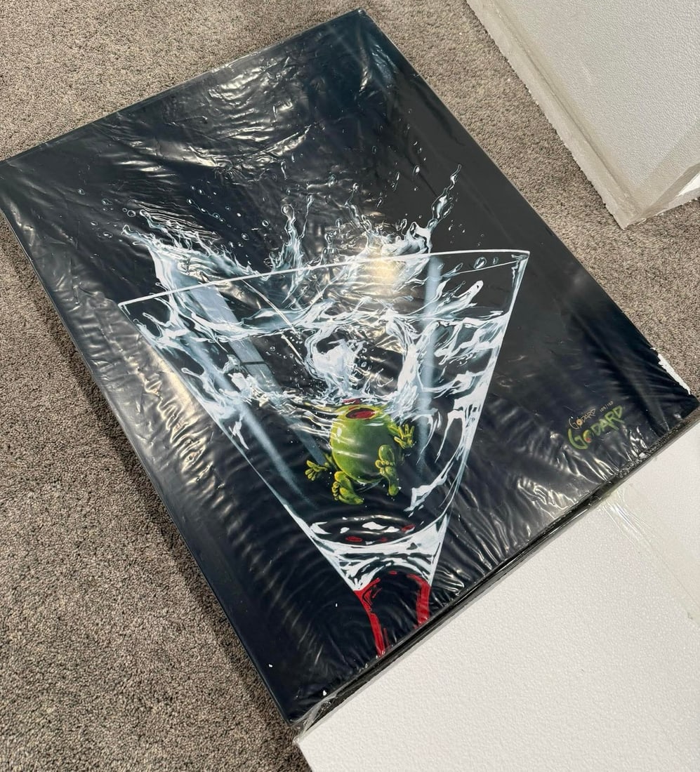 Michael Godard "Splash": Michael Godard "Splash" 2012 Giclee on canvas. SN edition from the gallery still wrapped in plastic. Signed on back.