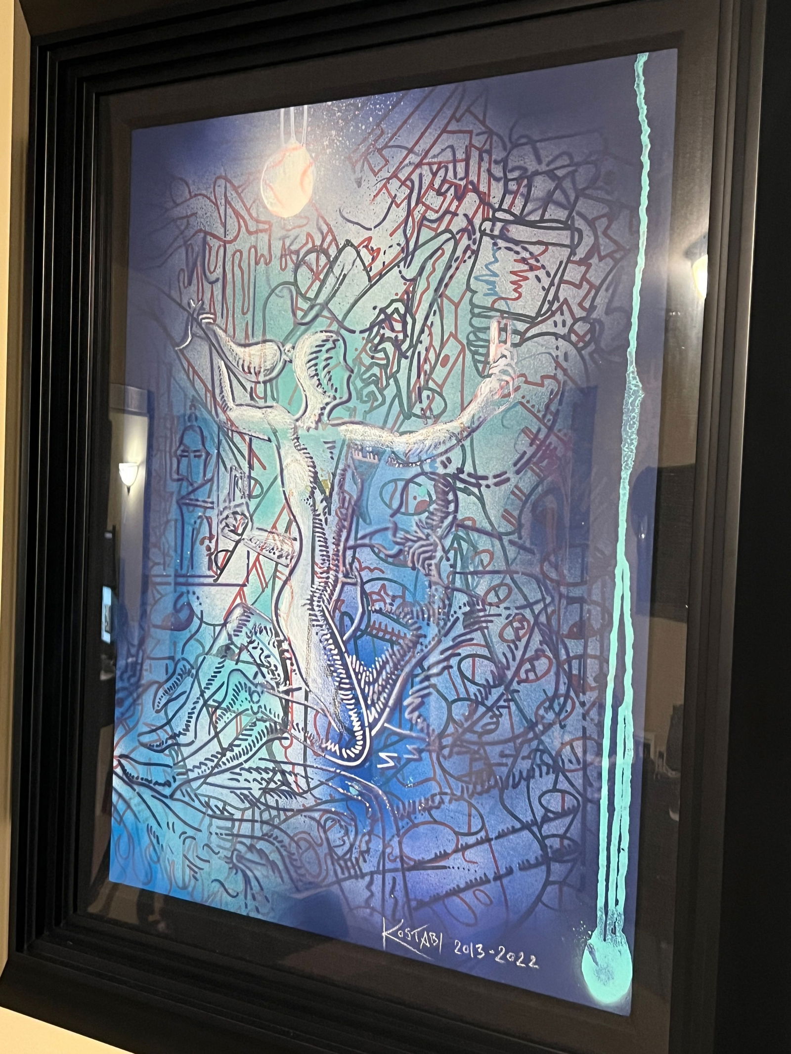 Mark Kostabi "Moonlight Selfie" Unique - 2