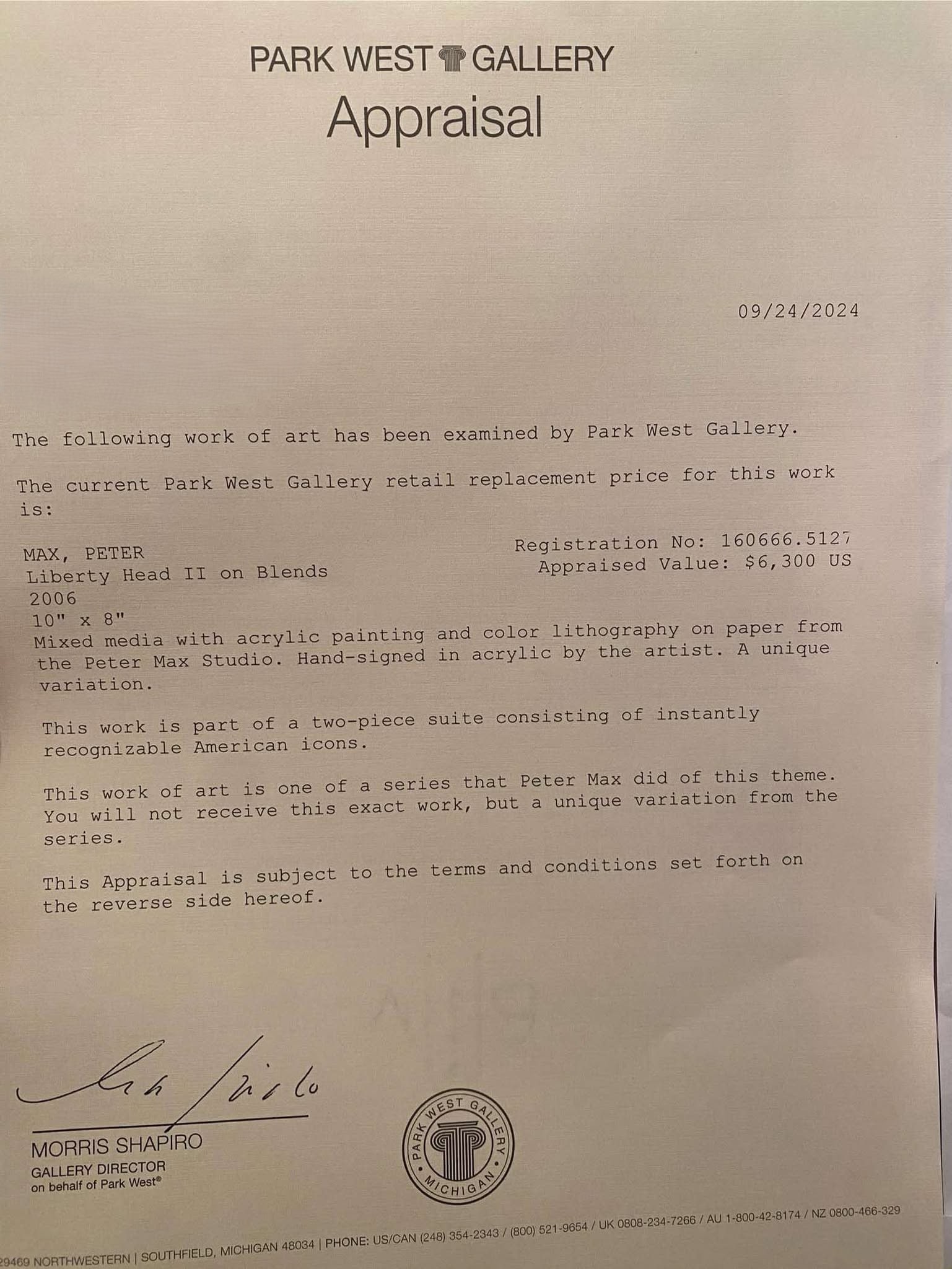 Peter Max "Liberty Head II on Blends" - 2