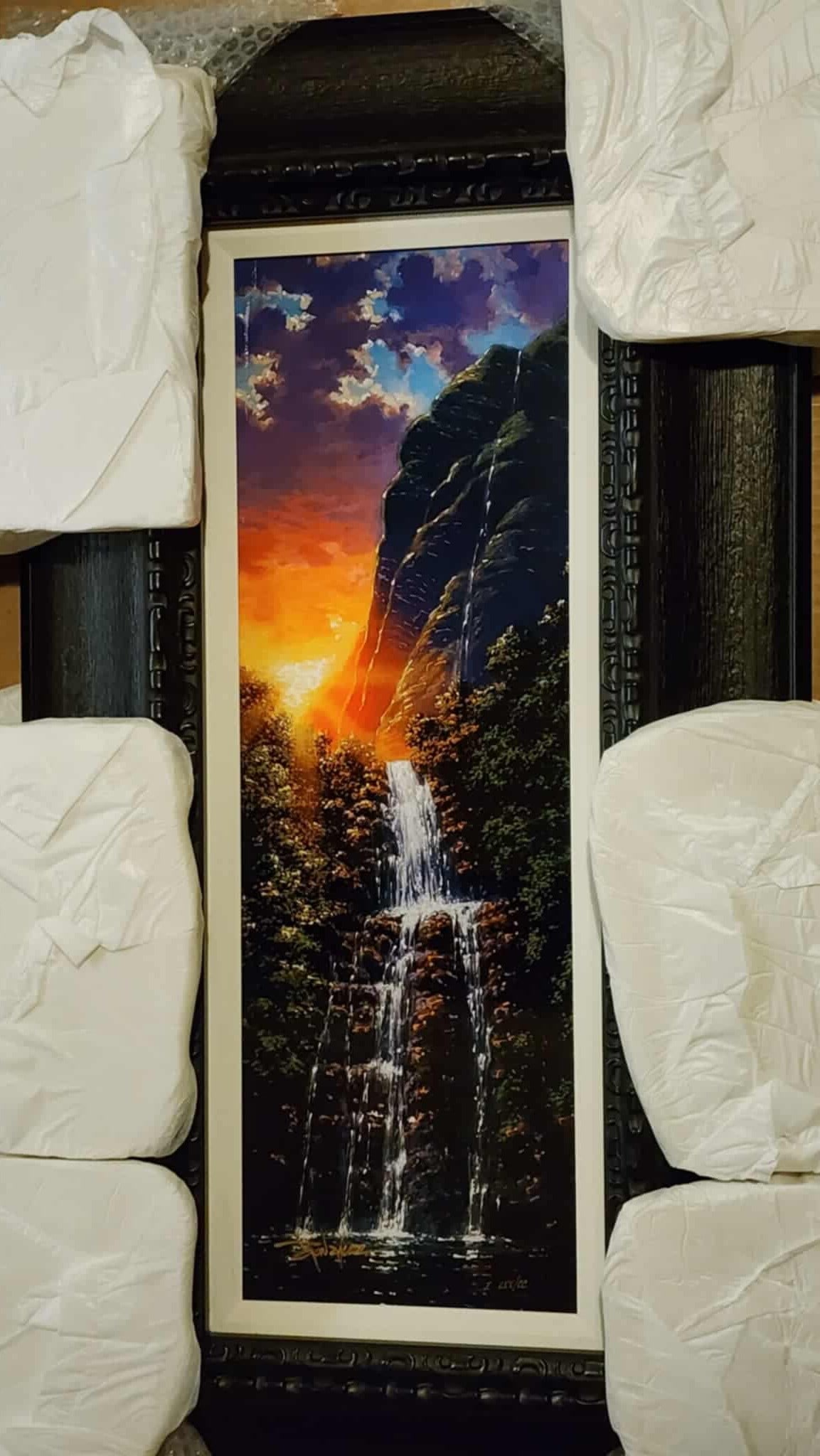 Rodel Gonzalez "Hidden Waterfall": Rodel Gonzalez "Hidden Waterfall" 2023 24" x 8" image size Caldograph (Digital multiple through dye-sublimation on wood). Hand-signed by the artist.