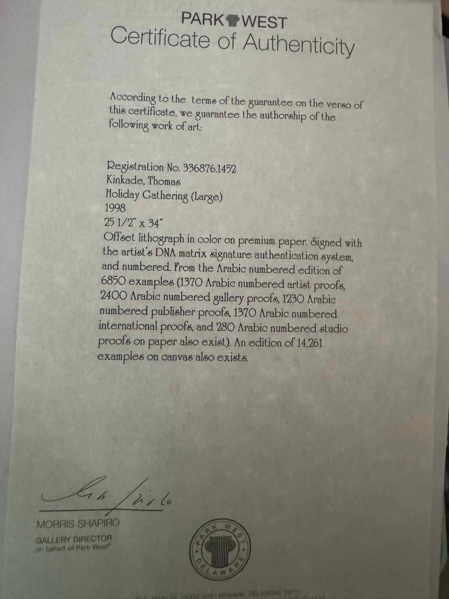 Thomas Kinkade "Holiday Gathering" - 2