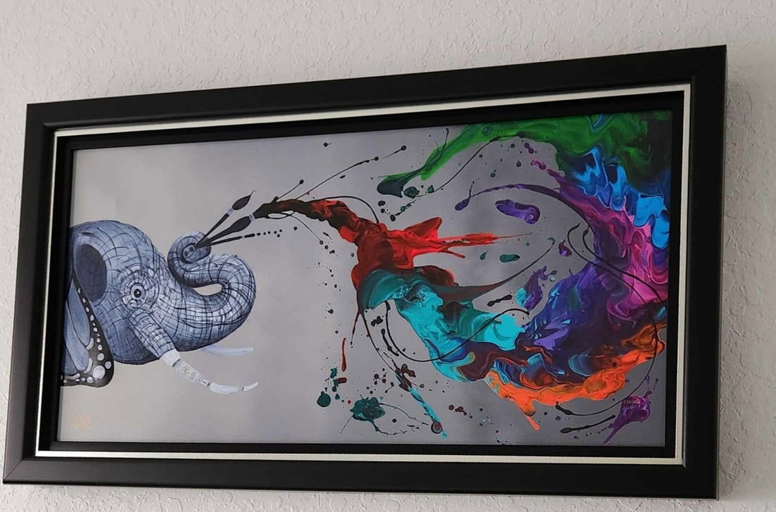 Kre8 "I am Who I Am": Kre8 "I Am Who I Am" 2021 16" x 32" Image size Giclee I color with hand-embellishment on canvas. Hand-signed by the artist. Gallery framed, coa,Appraisal, AS