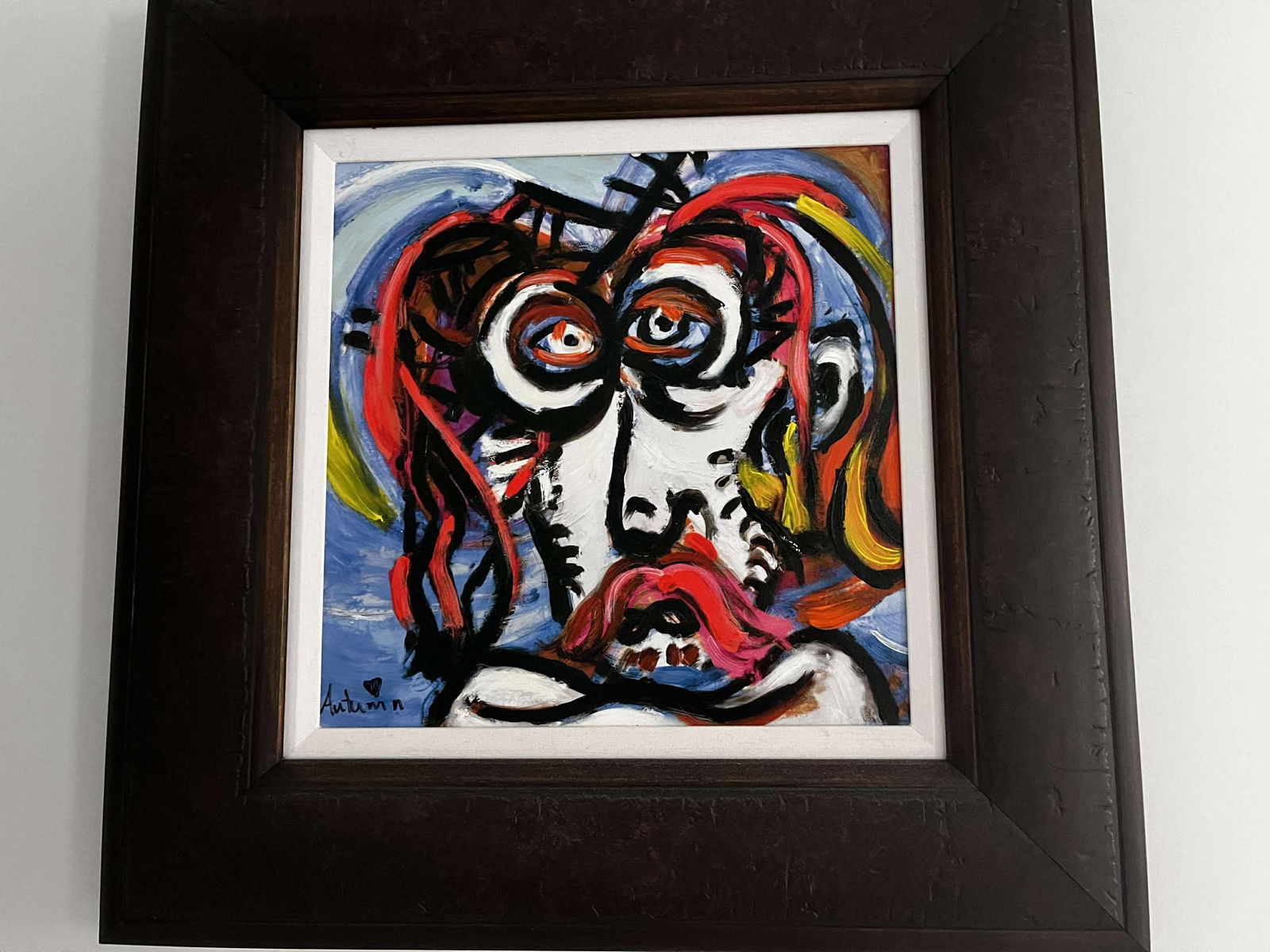 Autumn De Forest "Early Riser (Man) I": Autumn De Forest "Early Riser (Man) I" 2014 14 1/2" x 14 1/2" image size Giclee in color with hand-embellishment on canvas. Hand-signed in pigment by the artist. Gallery framed, COA. DS