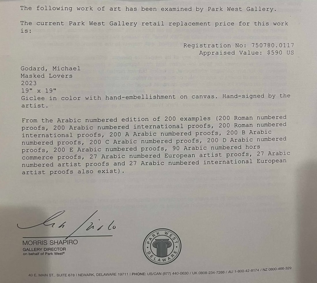 Michael Godard "Masked Lovers" - 3