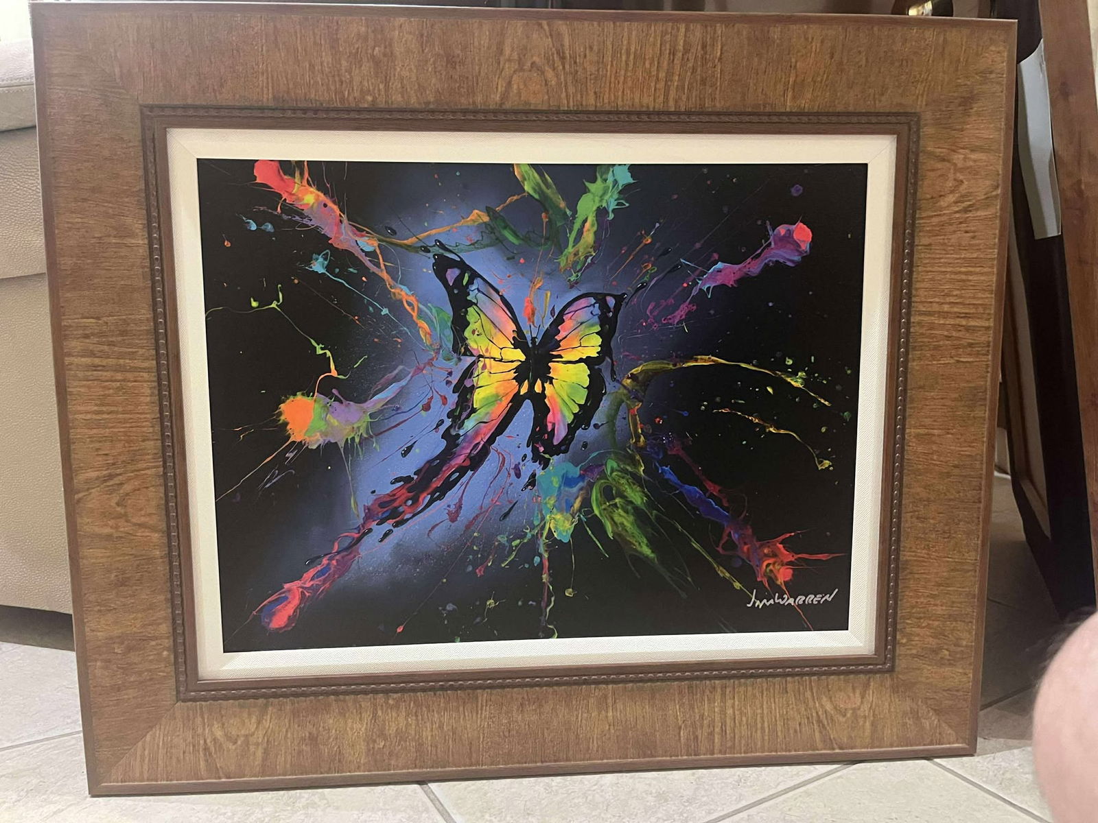 Jim Warren "Metamorphosis": Jim Warren "Metamorphosis" 2022 16 1/2" x 22" Image size Giclee in color with hand-embellishment on canvas. Hand-signed by the artist. Gallery framed, COA, Appraisal.