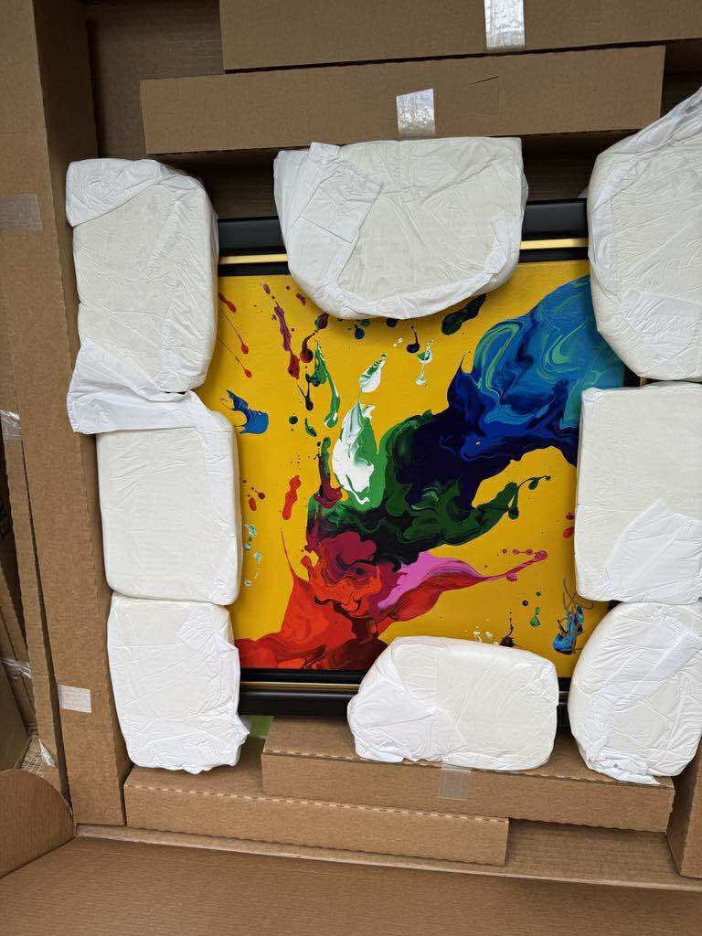 Kre8 "Mellow Yellow" Unique: Kre8 "Mellow Yellow" 2022 20" x 20" image size Acrylic painting on canvas. Hand-signed in pigment lower left by the artist. A Unique work. Gallery framed, COA, Appraisal BA