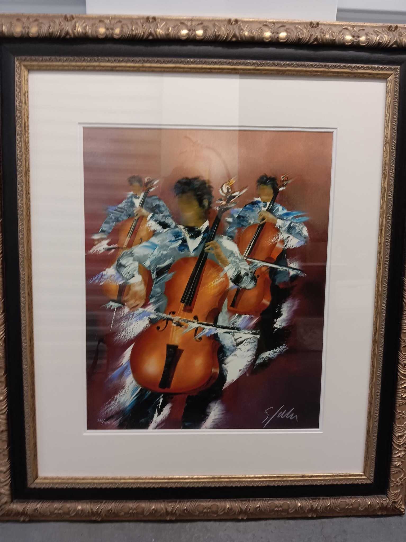 Victor Spahn Musicians: Victor Spahn "Musicians" 2013 16 1/4" x 20" image size Giclee on paper. Hand-signed by the artist. Gallery framed, COA. JPP