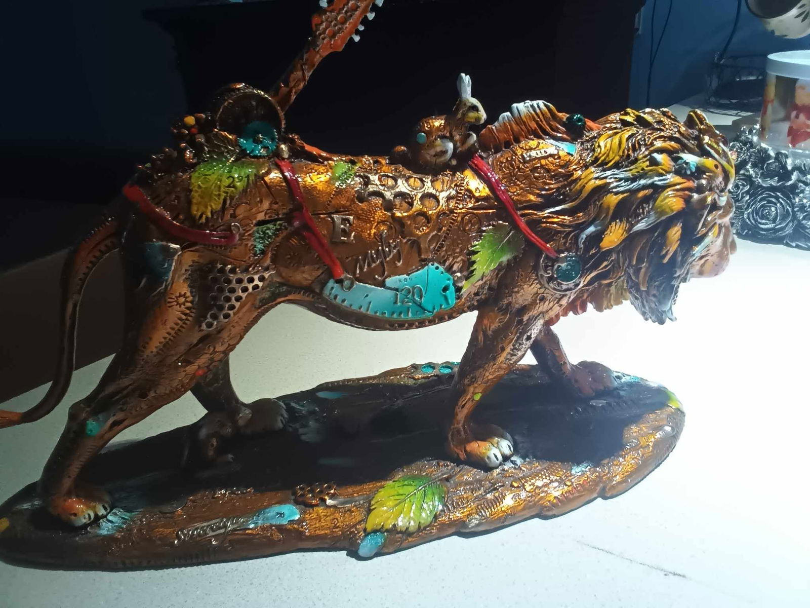 Nano Lopez Leonardo: Nano Lopez "Leonardo" 2018 9" x 6" x 15" Bronze sculpture with hand-applied patina. Signature stamped. Appraisal, COA KBD