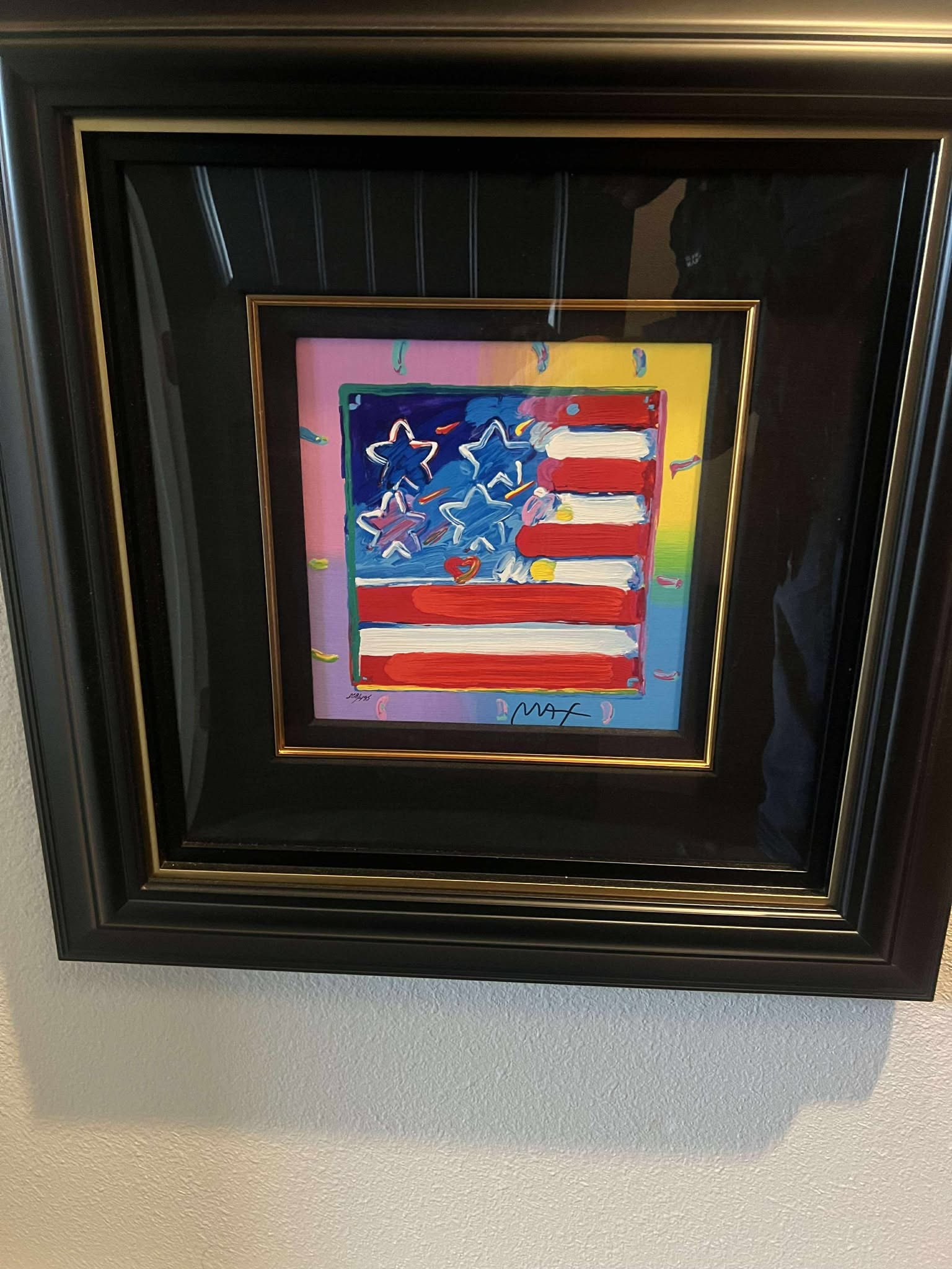Peter Max Flag with Heart - 2