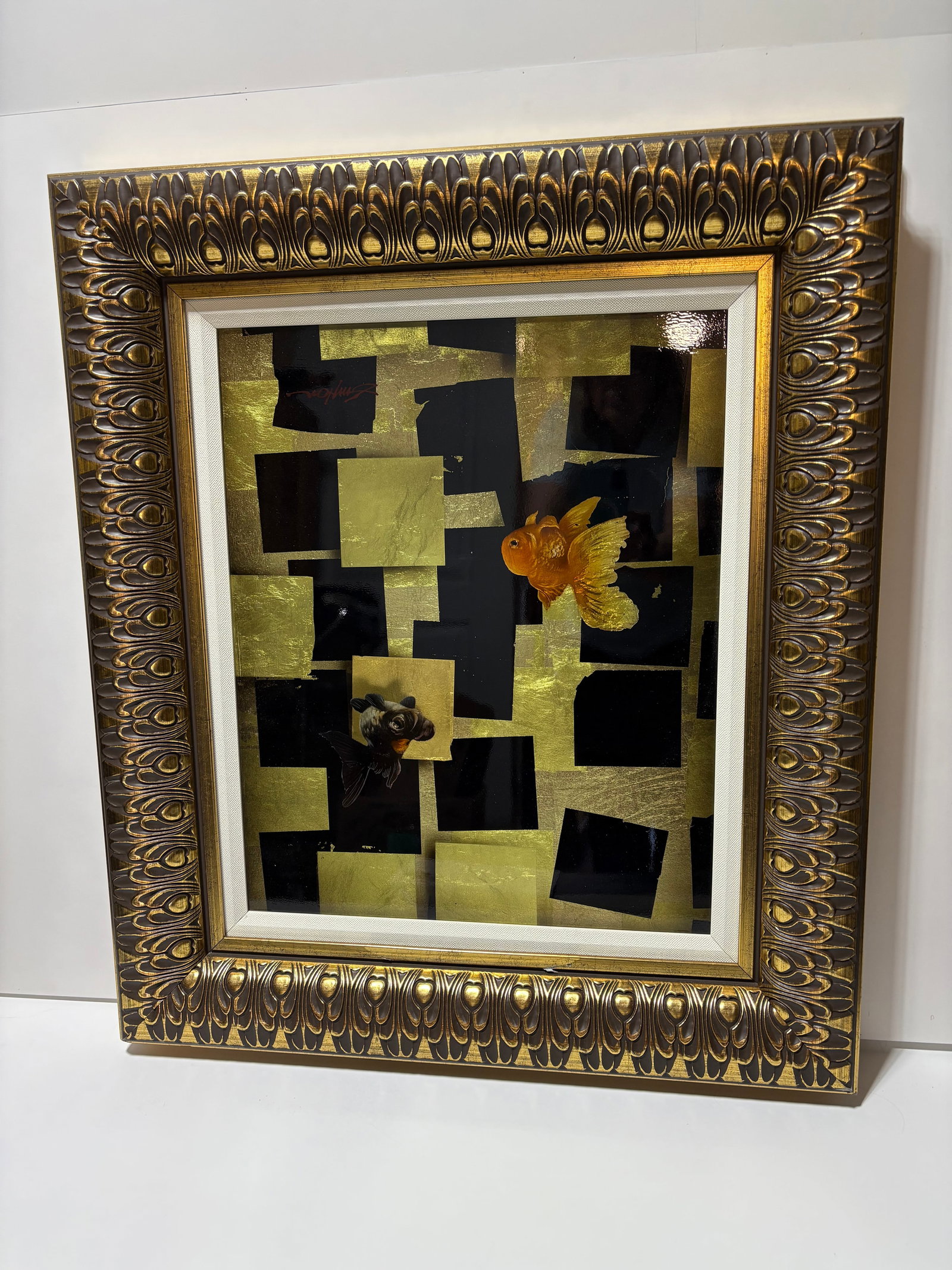 Patrick Guyton Hide and Seek: Patrick Guyton Hide and Seek on foil. `5.5" x 19.5" image size gallery framed, no paperwork