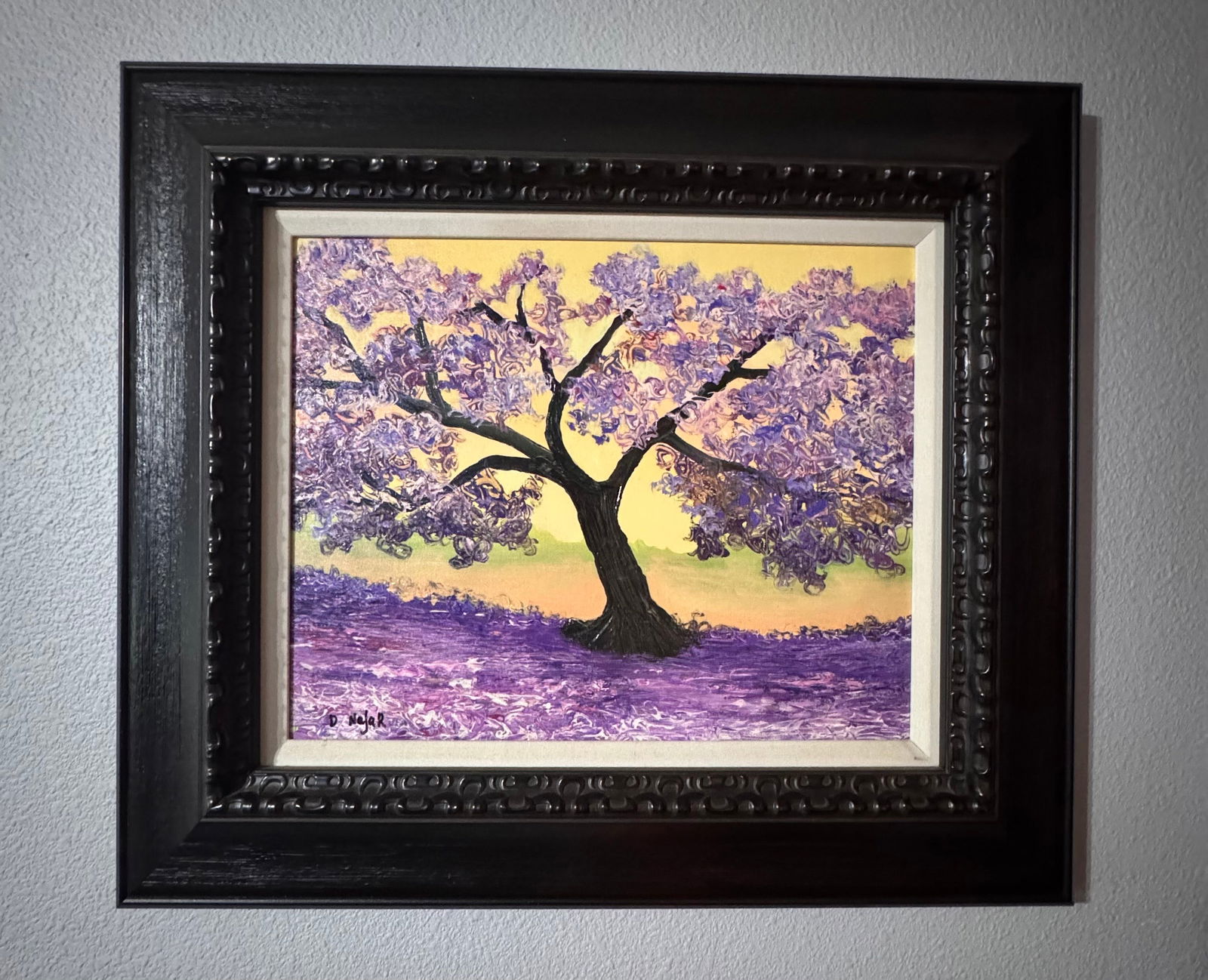 David Najar Bright Beginning: David Najar "Bright Beginning" 2017 16" x 19 3/4" image size Giclee in color with hand-embellishment on canvas. Hand-signed in pigment lower left by the artist. Gallery framed, COA, Appraisal. MS