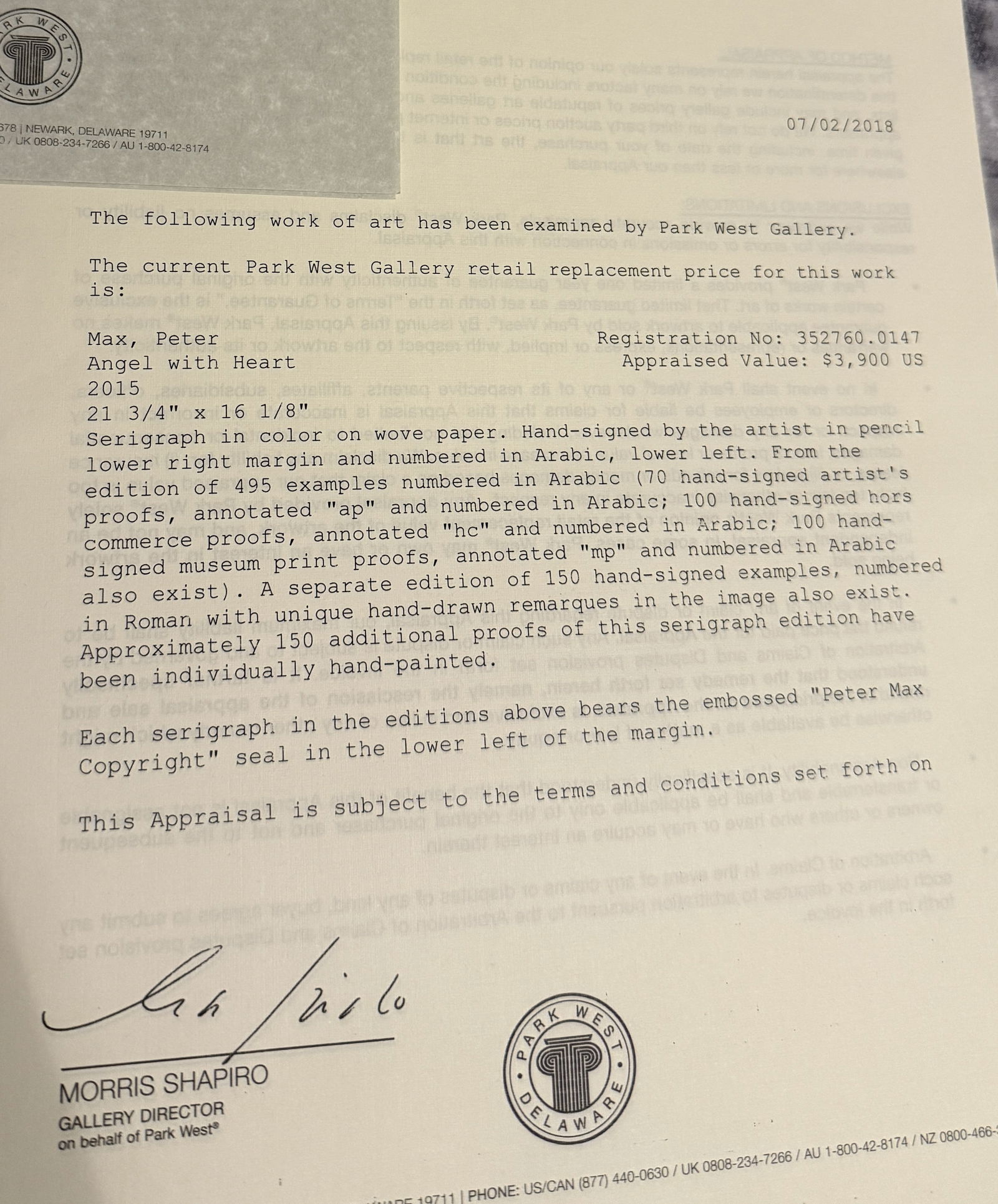 Peter Max Angel with Heart - 3