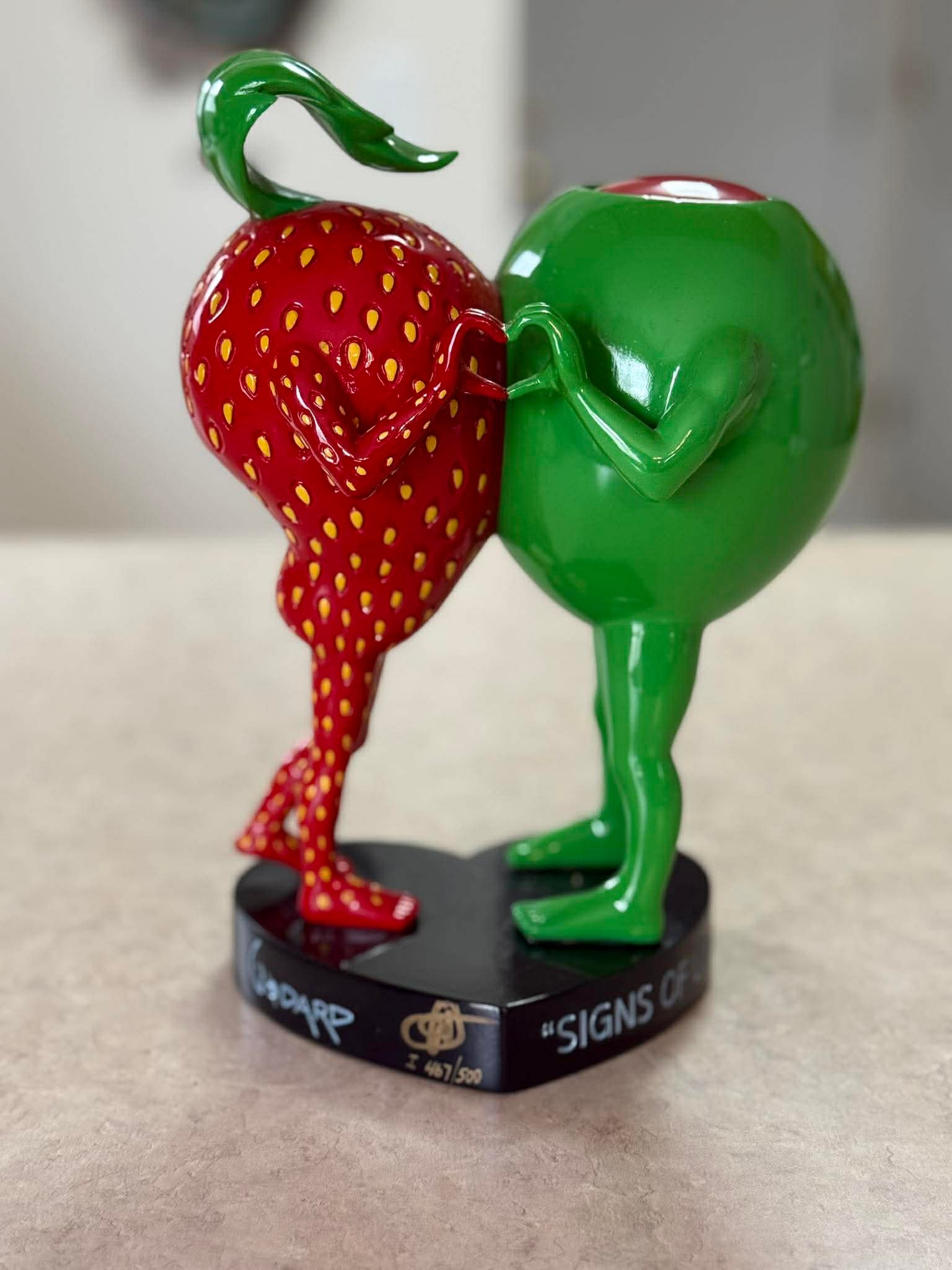 Michael Godard Signs of Love: Michael Godard "Signs of Love"2020 10" x 7" Hand-painted sculpture in resin. Hand-signed in pigment by the artist. Appraisal