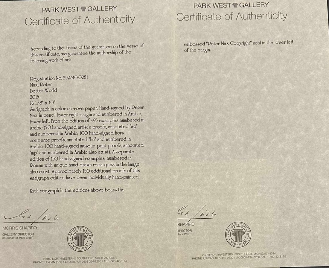 Peter Max Better World - 2