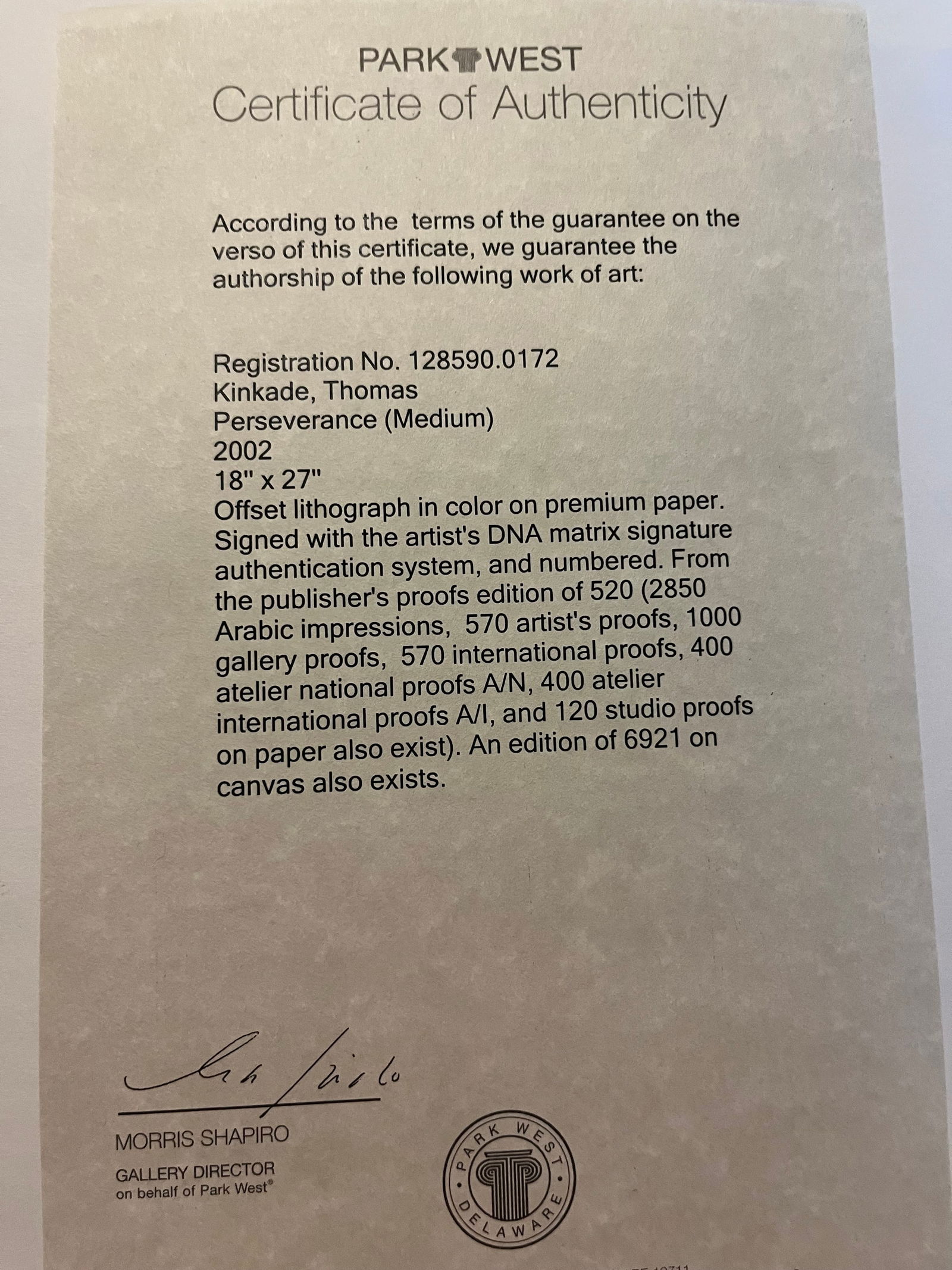 Thomas Kinkade Perseverance (Medium) - 2