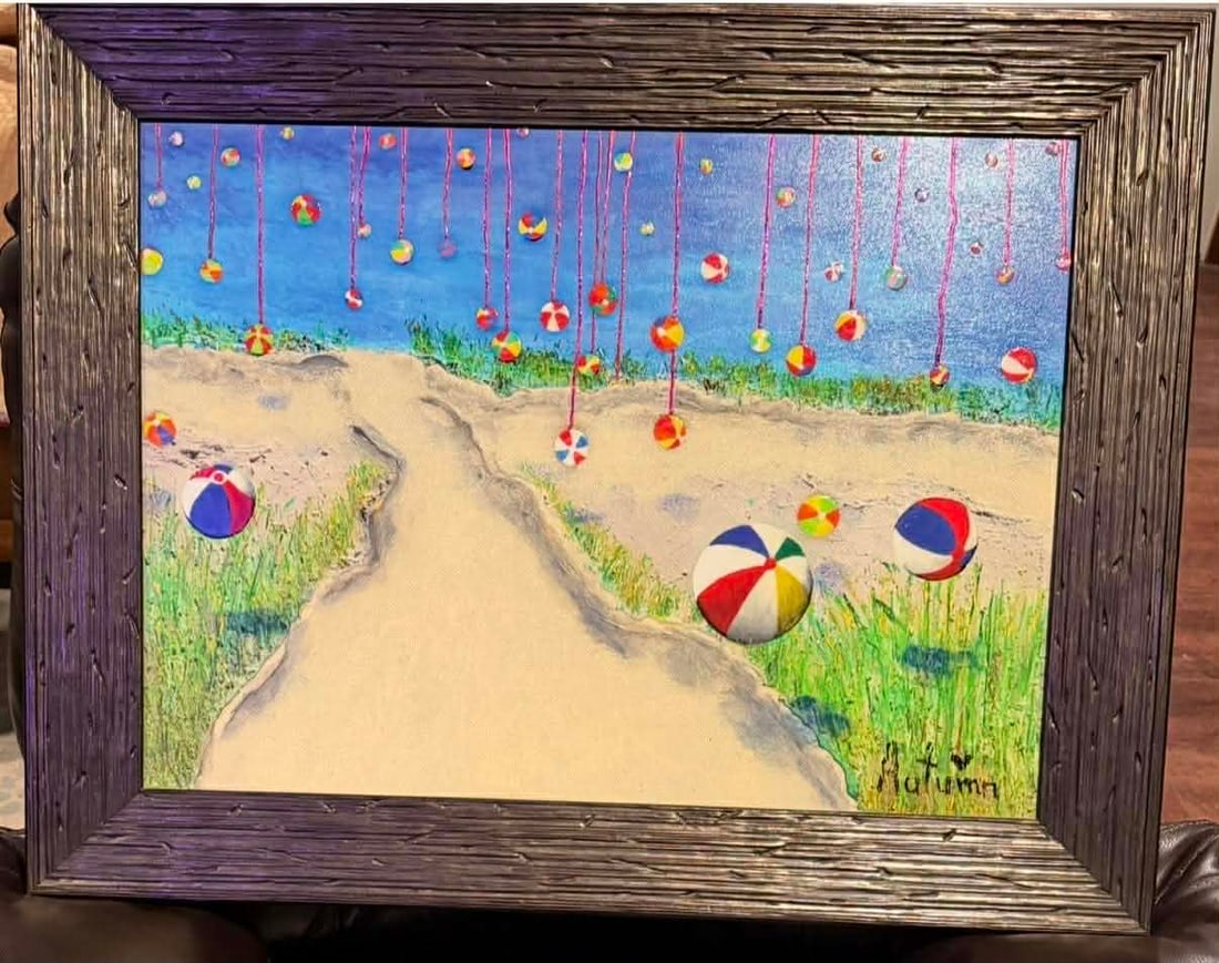 Autumn De Forest Dripping Summer: Autumn De Forest "Dripping Summer" 2015 20 5/8" x 28 1/8" image size Giclee in color with hand-embellishment on canvas. Hand-signed in pigment by the artist. Gallery framed, COA, CMK