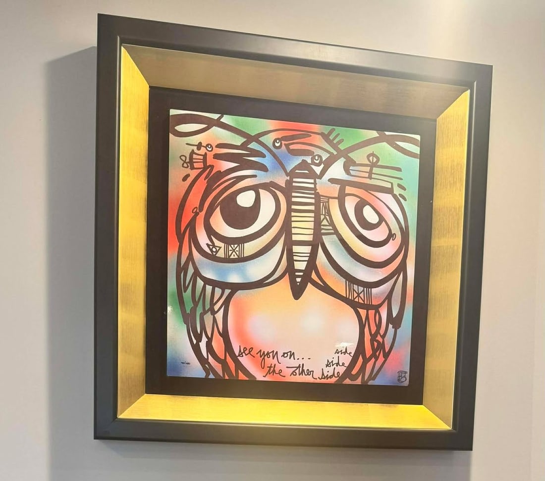 David Le Batard (as Lebo) "See you on The Other Side": David Le Batard (as Lebo) "See You on The Other Side" 2018 17" x 17" image size hand-signed in pigment lower right by the artist. Gallery framed, COA, Appraisal