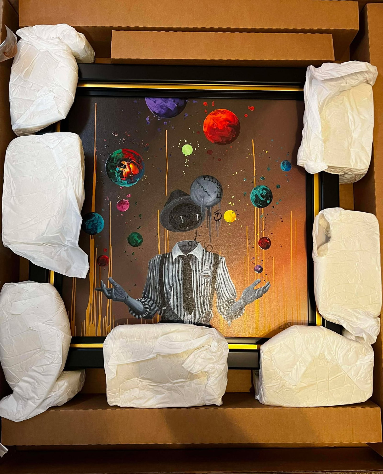 Kre8 Illusion and Reality: Kre8 "Illusion of Reality" 20 1/2" x 22 1/2" image size. Giclee in color with hand embellishment on canvas. Hand signed by artist. Gallery Framed. COA. Appraisal. KM